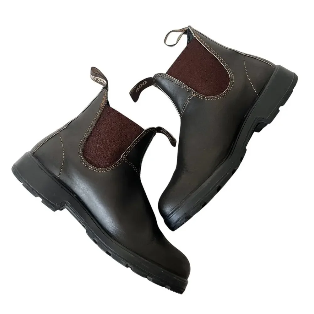 Blundstone 500 Original Stout Brown Leather Chelsea Boots AU 6 / US M 7 / W 9